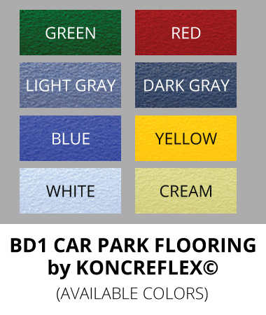Car Park Flooring Polyurethane System BD1 Available Colors