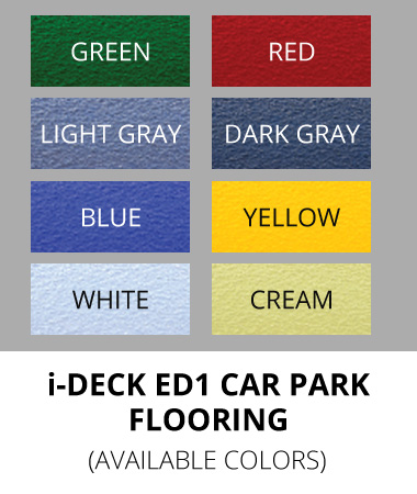 Car Park Flooring Polyurethane System i-Deck ED1 Available Colors