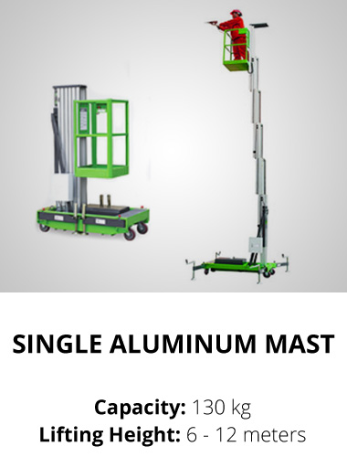 Single Aluminum Mast Mobile Elevated Work Platfom